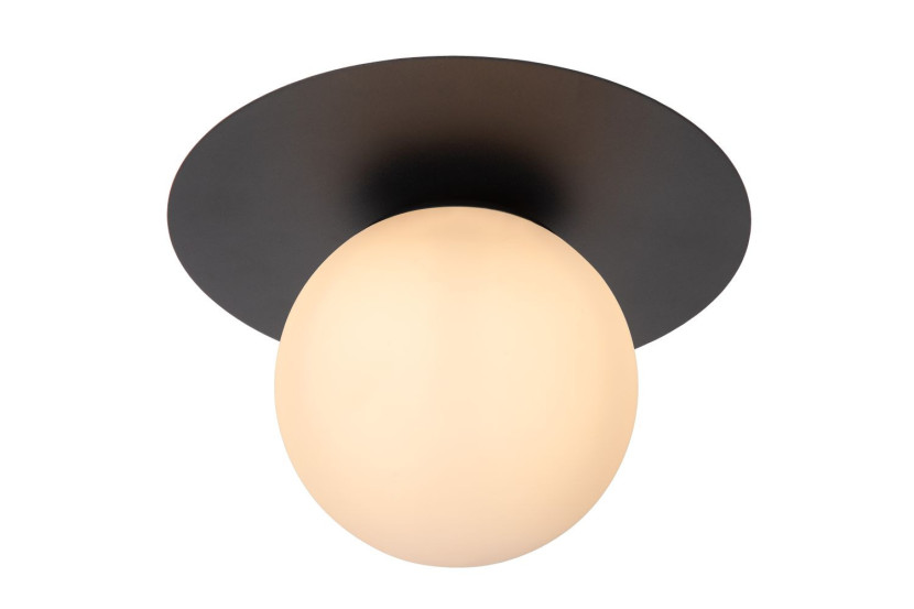 Lampa sufitowa czarna-biały opal TRICIA 1xE27x15W wym: 17,5x25x25 cm Lucide