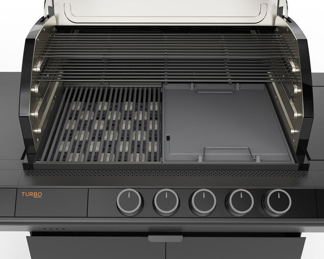 Ziegler & Brown Turbo Classic 5 Burner BBQ on Cart with Side Burner & Shelf (T Series)