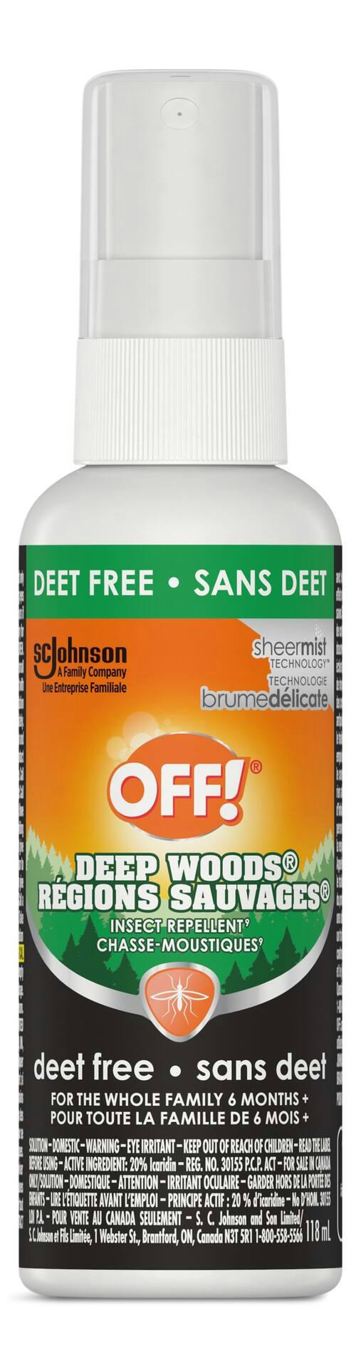 Off Deep Woods Deet Free Repellent, 118-ml