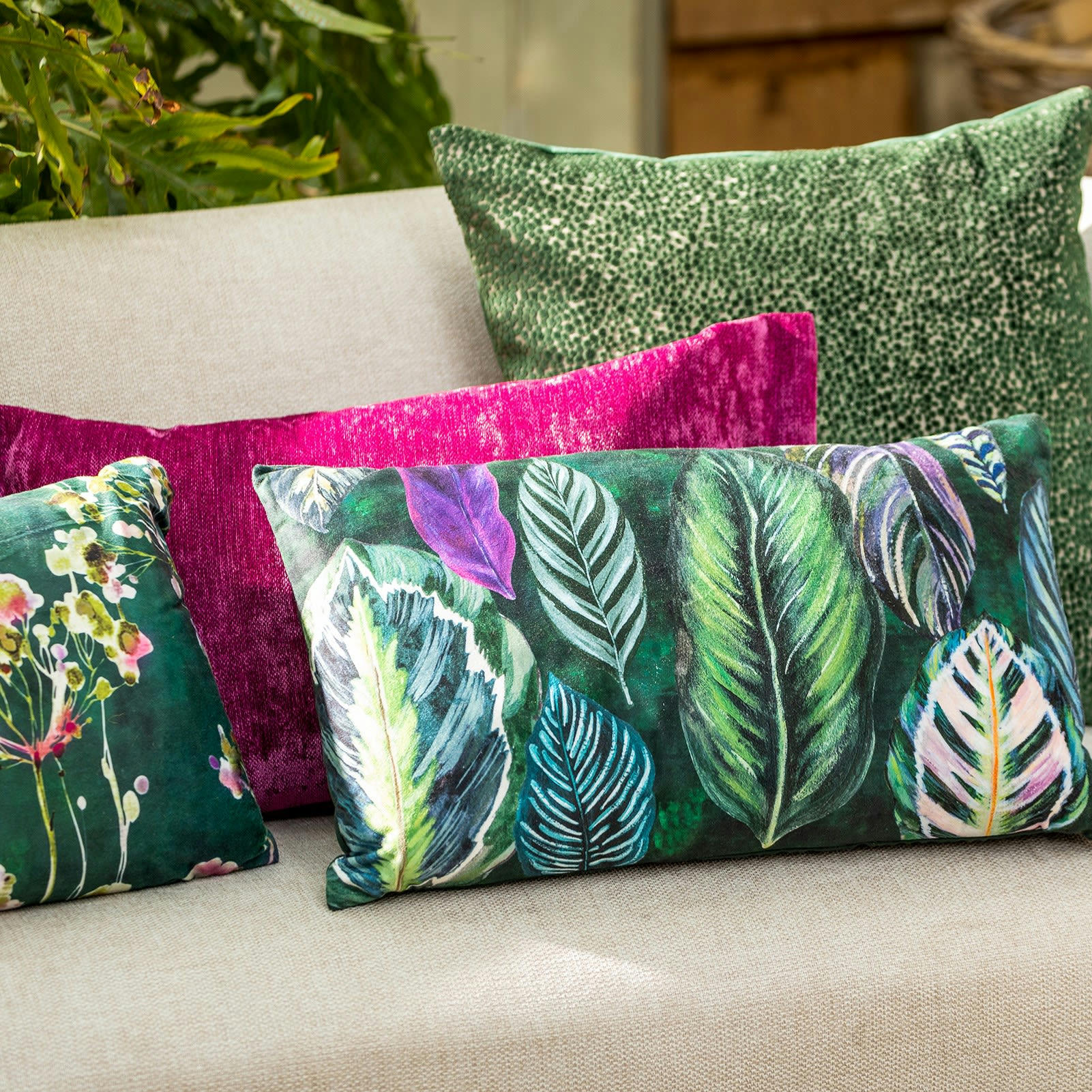 - Housse de coussin multicolore en polyester-30x50 cm uni