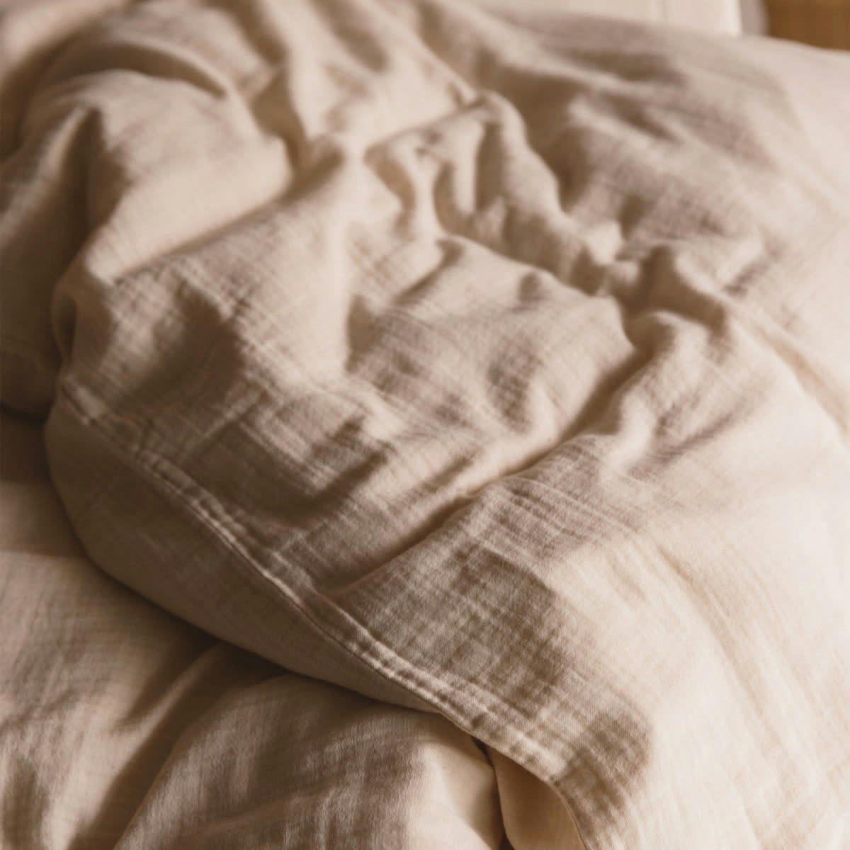 LES ESSENTIELS - Housse de couette en gaze de coton nude 240x220