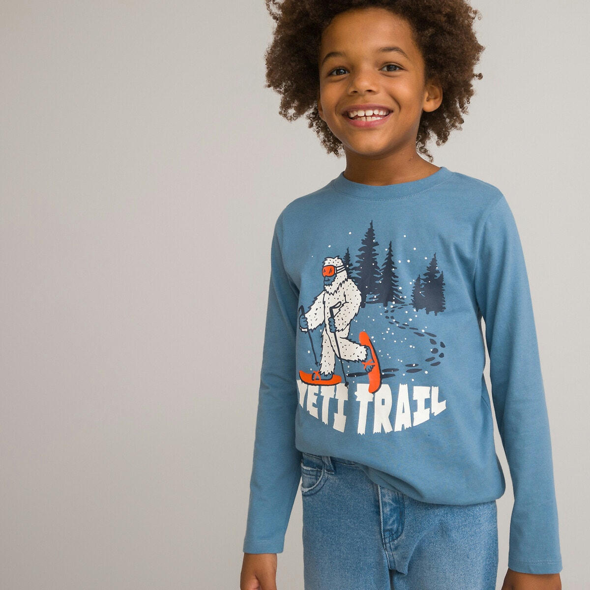 T-shirt manches longues imprimé yeti