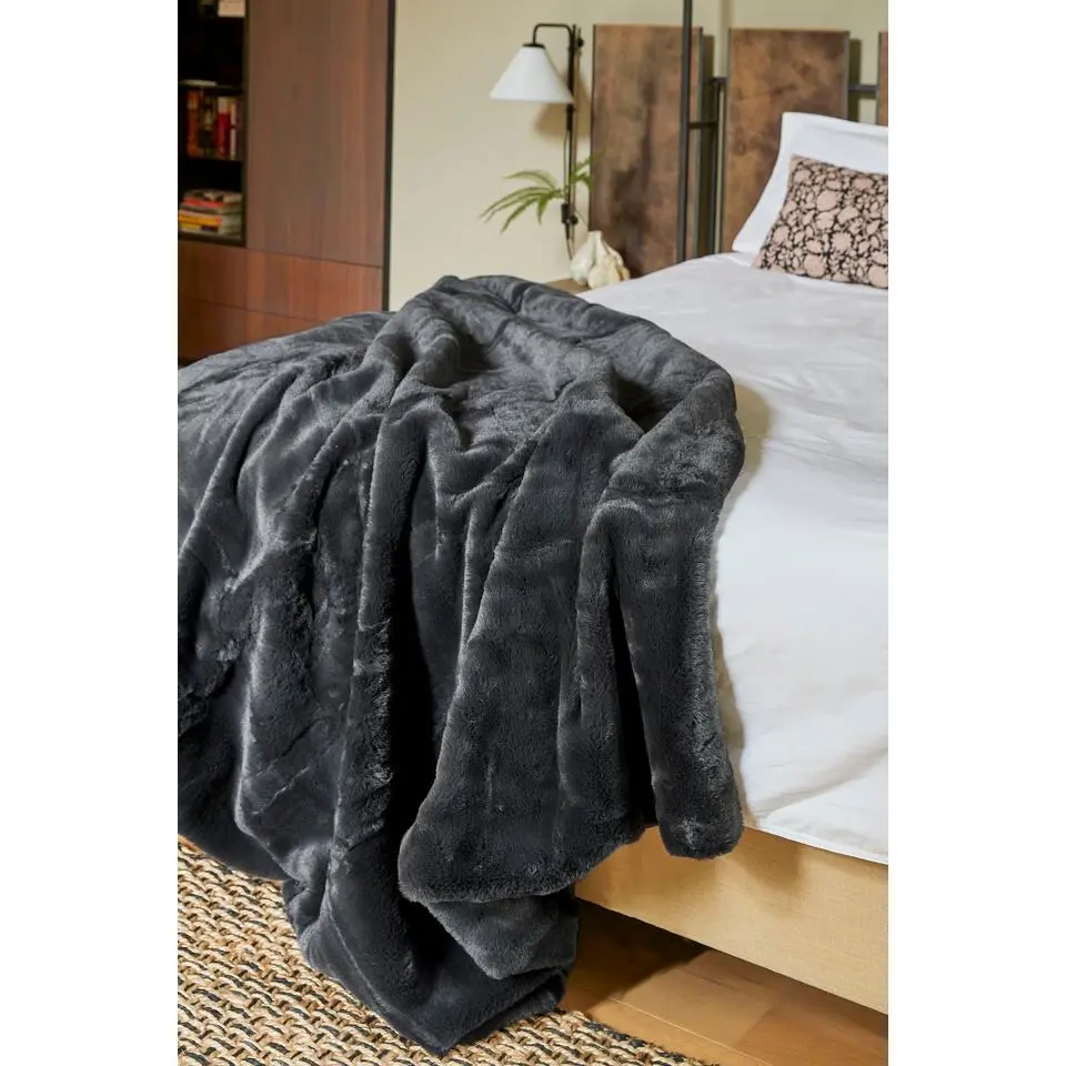 In The Mood Collection Bronte Fleece Deken - L200 x B150 cm - Zwart