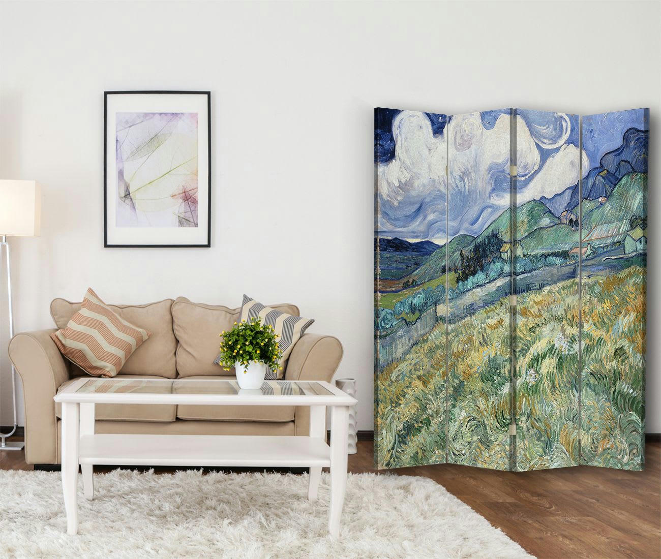 - Paravent - Cloison Vue de Saint-Rémy - Van Gogh cm 145x170 (4 volets)