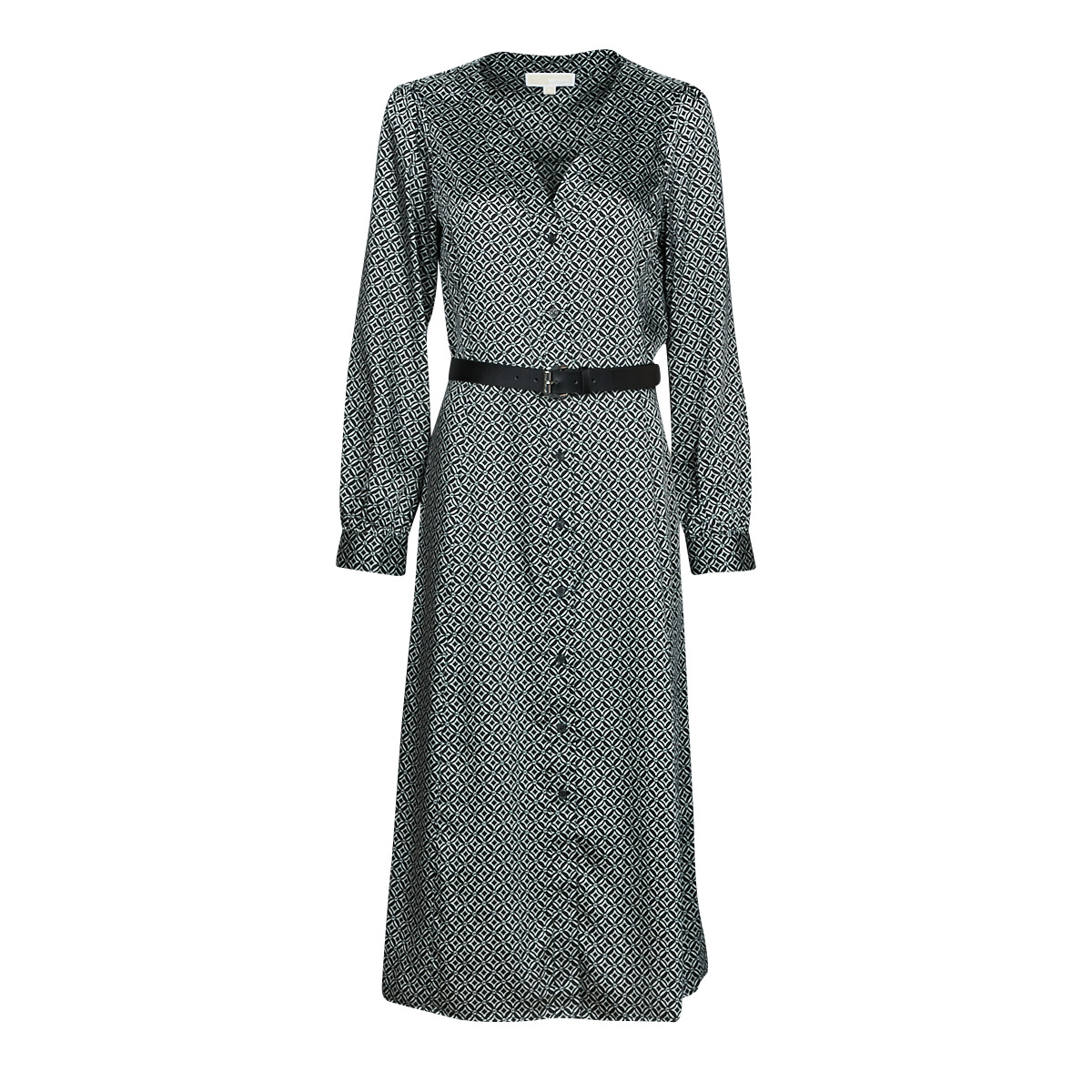 MICHAEL Michael Kors - MK LOGO TIE MIDI DRS - Black / Beige