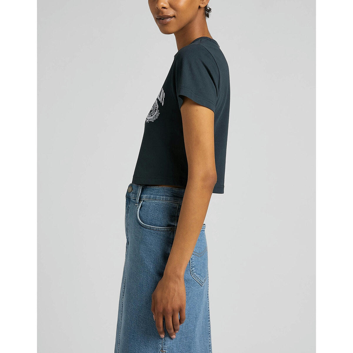 T-shirt crop, logo devant