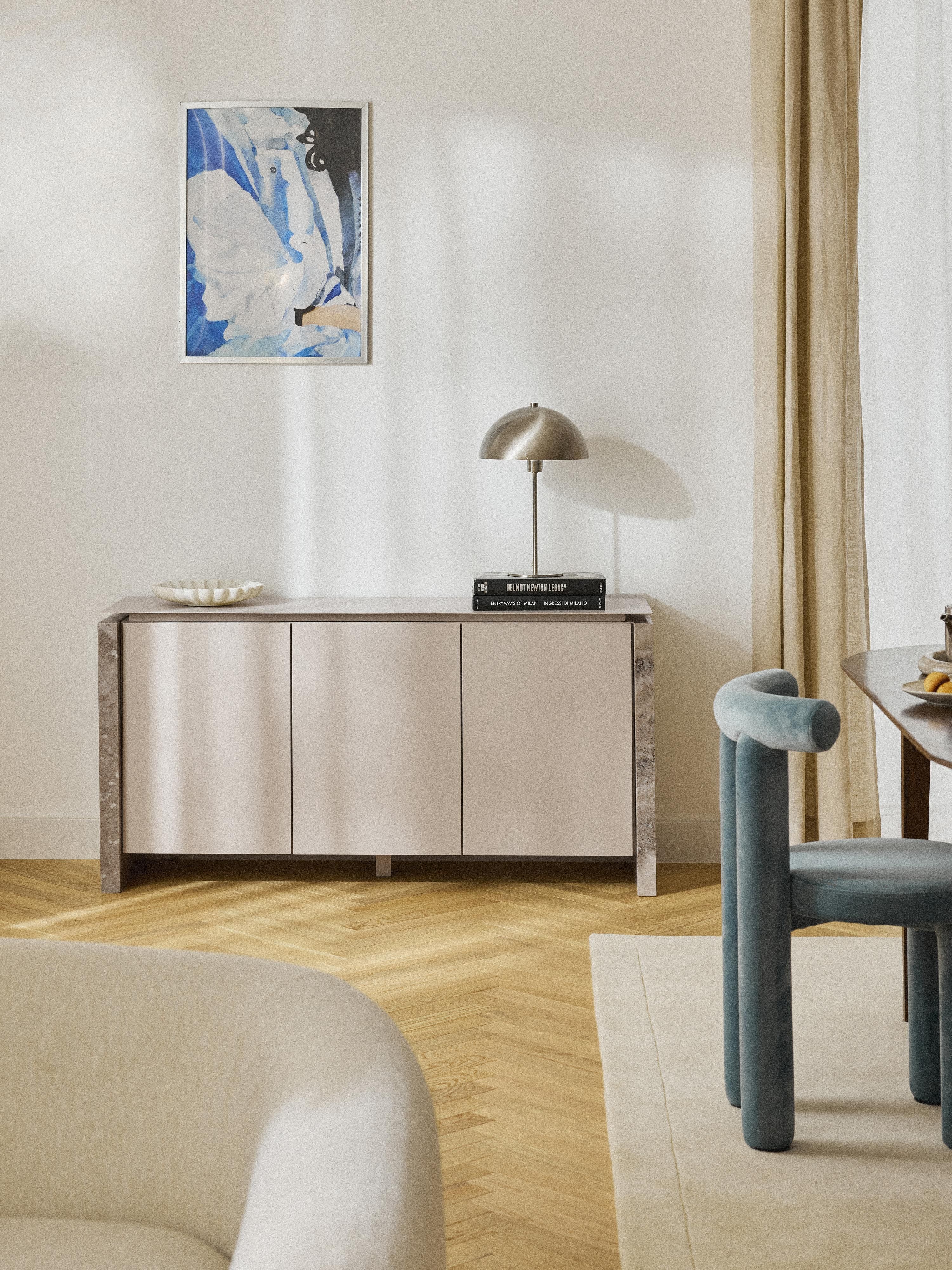 Sideboard Bruce aus Marmor und Metall