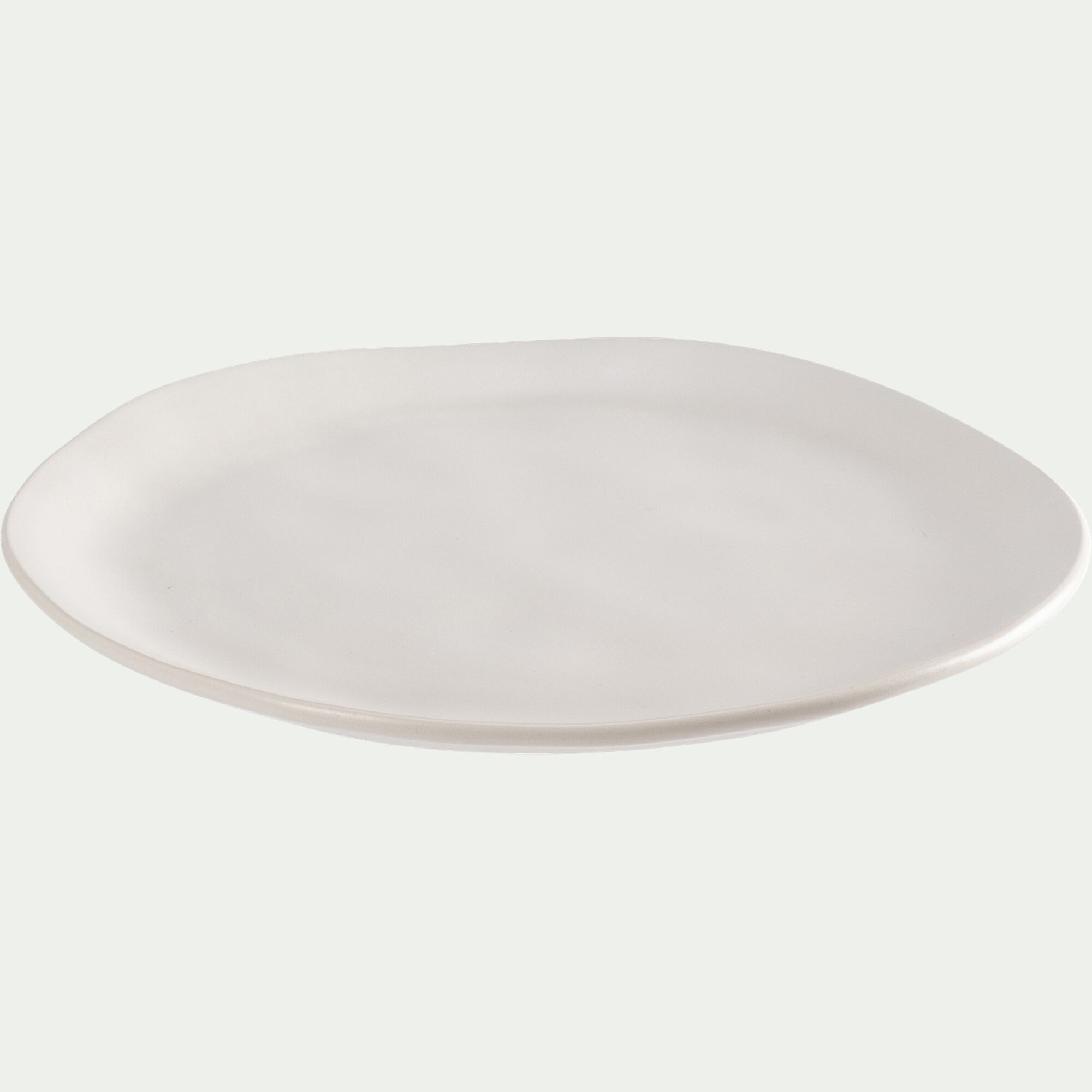 MELIHA - Assiette à dessert ondulée en faïence D20cm - blanc ventoux
