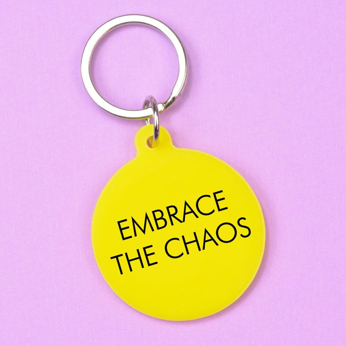 Flamingo Candles Embrace the Chaos Keyring