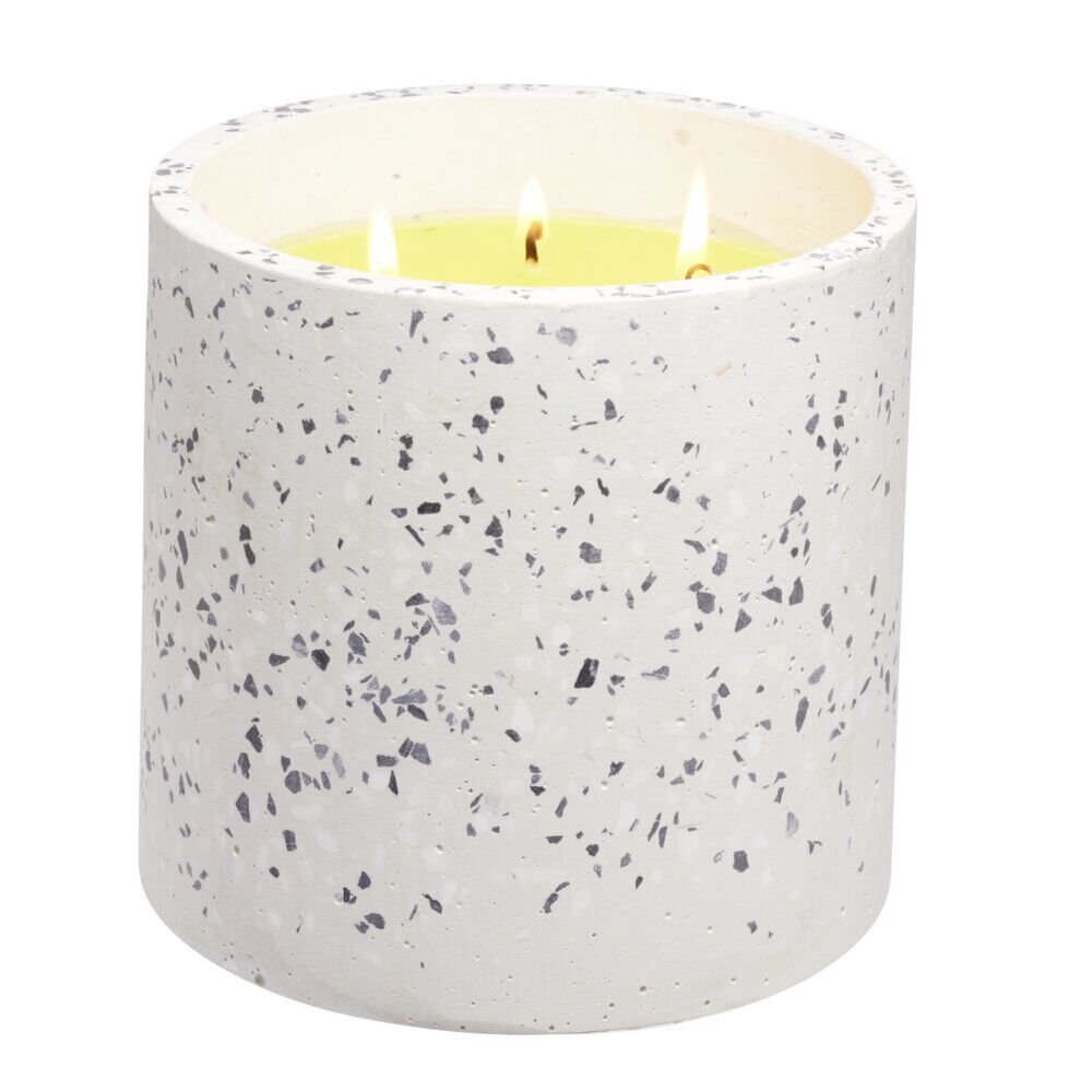 Bougie citronnelle 3 mèches design terrazzo Ø15xH14cm