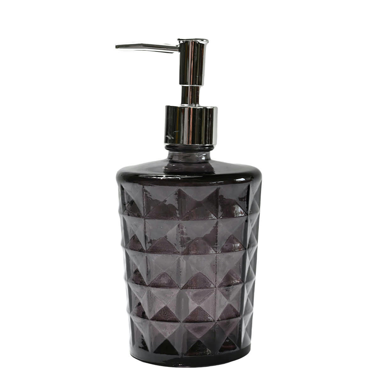 KRYSTAL - Distributeur de savon en verre recyclé  anthracite 17,5 cm