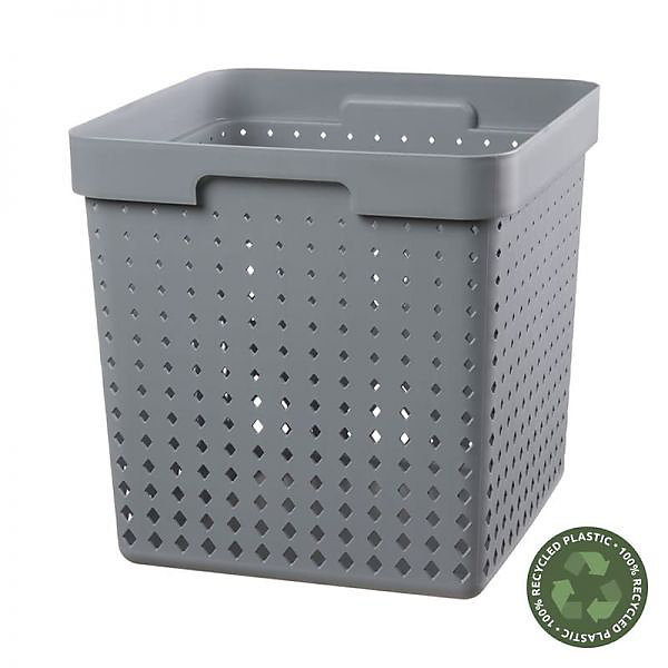 Grand Panier de rangement en Plastique Recyclé XL - Gris
