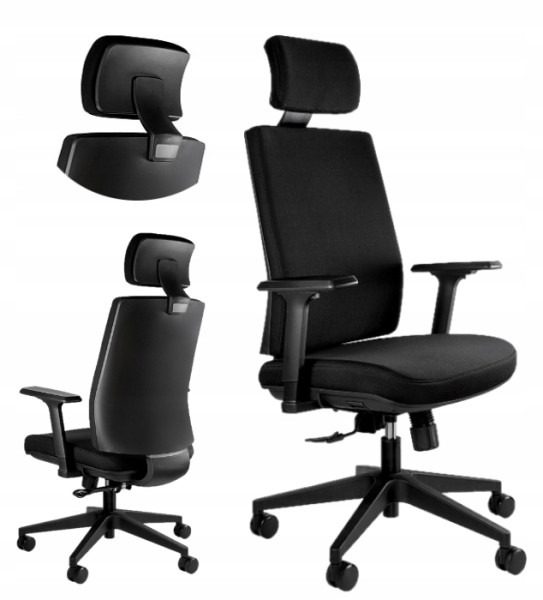 Ergonomiczny fotel biurowy Shell czarny/czarny