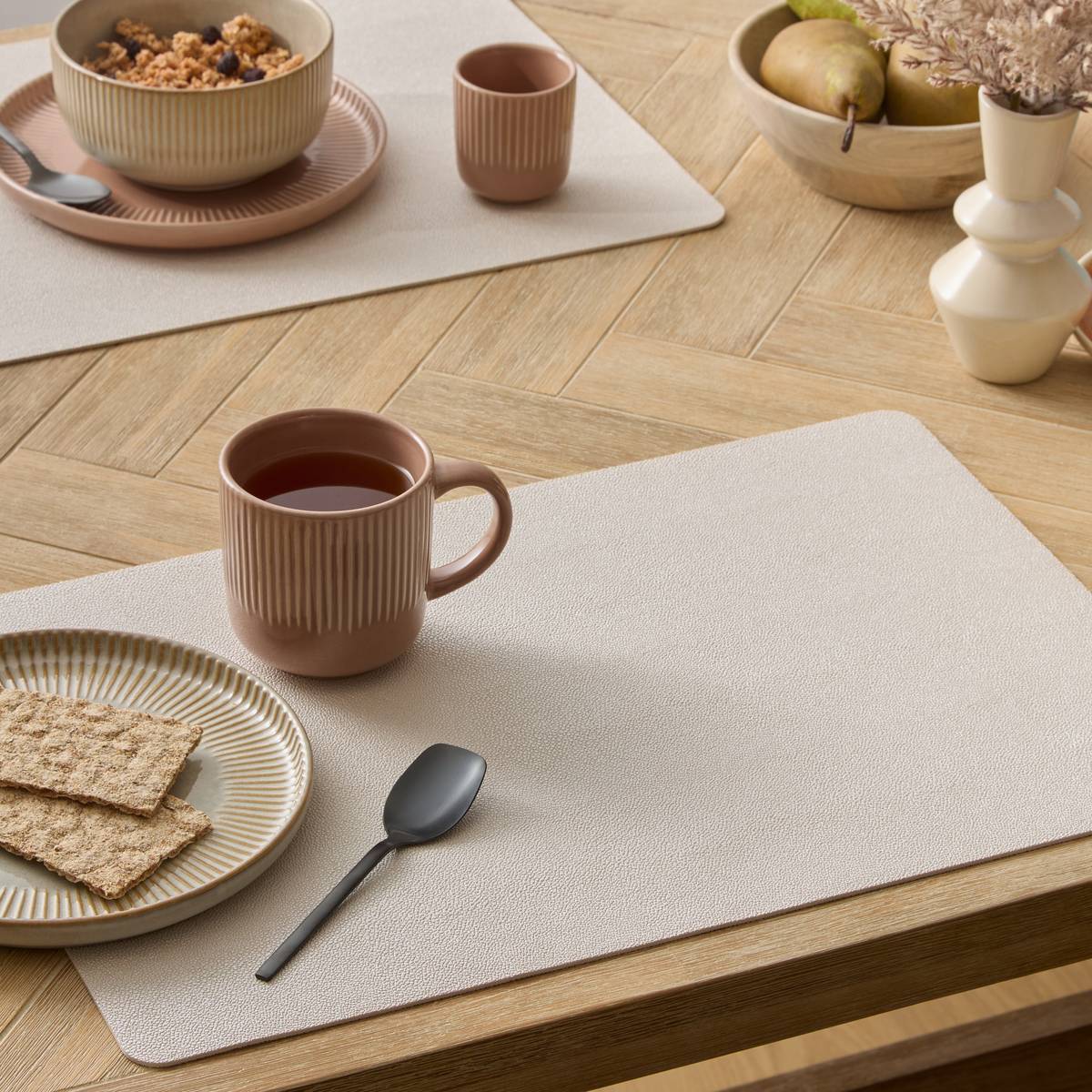 Placemat "Mira" PU - Polyurethane, 49x33 cm, White