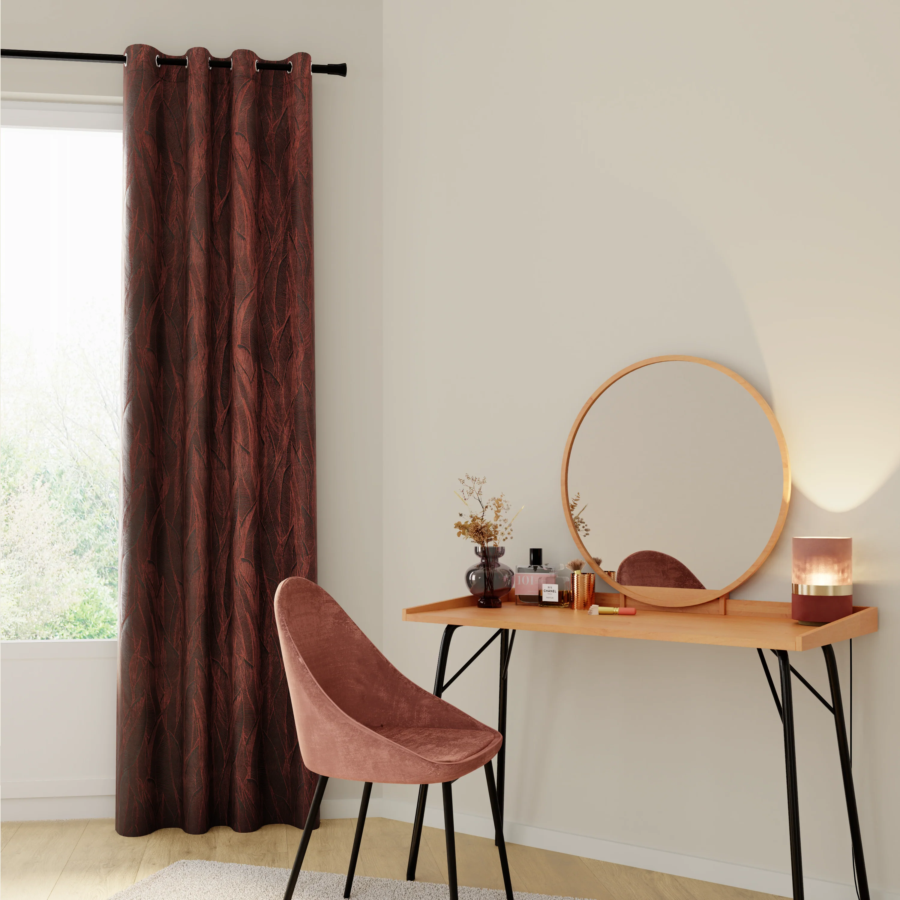 Rideau KENTIA coloris cuivre 140 x 260 cm