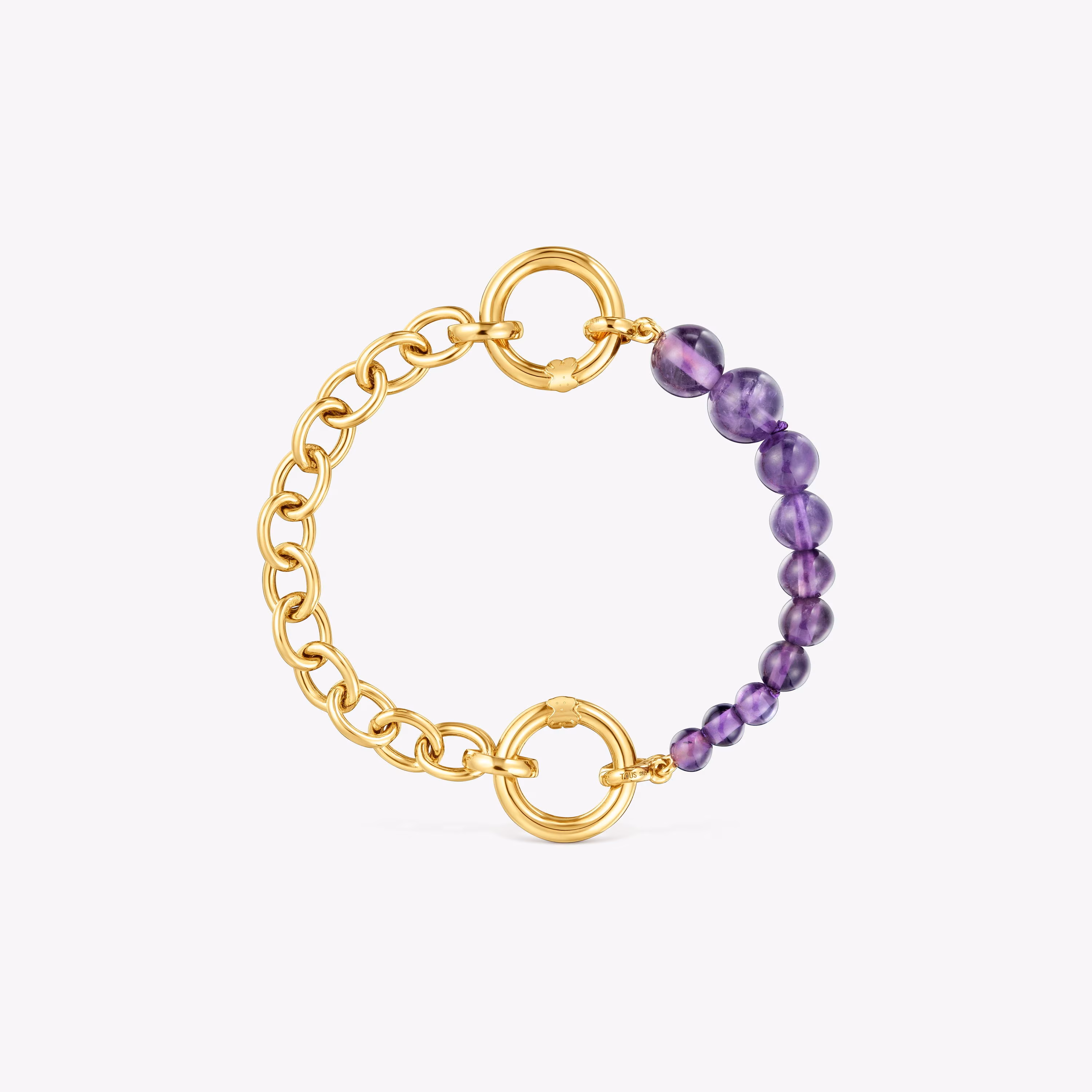 Pulsera con baño de oro de 18 kt sobre plata y amatista Hold