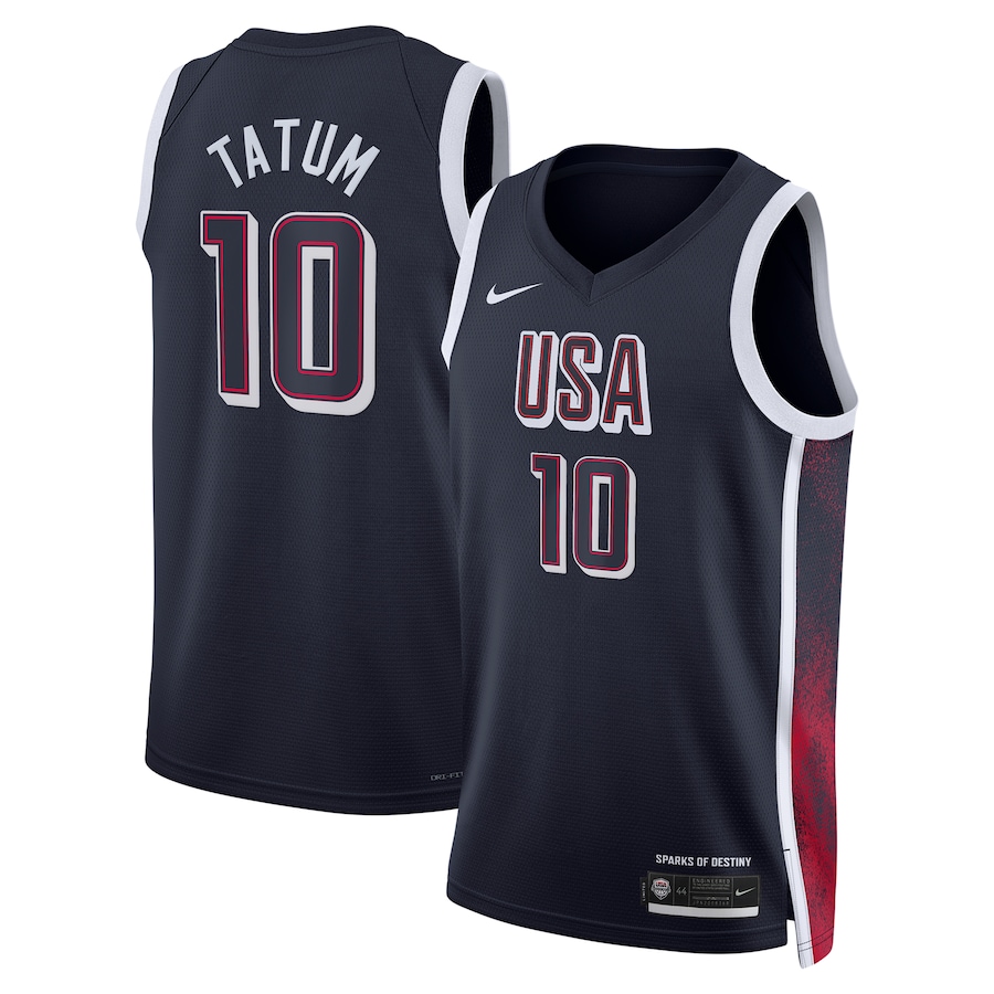 Jayson Tatum #10 USA Men’s National Team USA 2024 OLYMPIC JERSEYS - Navy