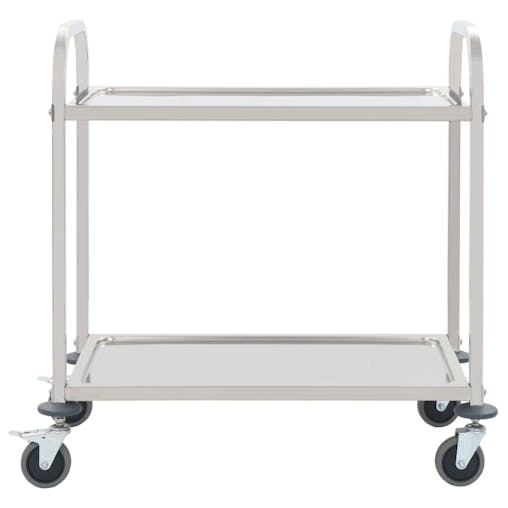 NNEVL 2-Tier Kitchen Trolley 96.5x55x90 cm Stainless Steel