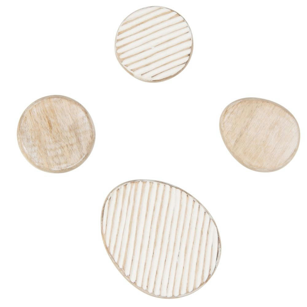 FORMENTERA - Patères blanches et beiges (x4)