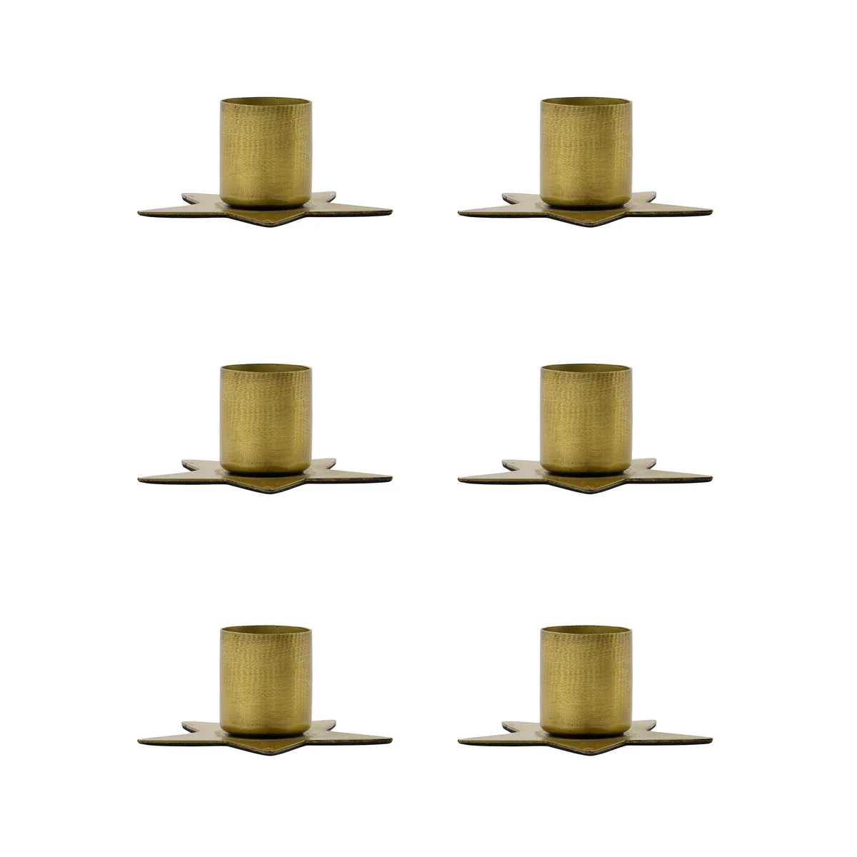 House Doctor - Stage Kerzenständer Ø 6 x 3 cm, antikes messing (6er-Set)