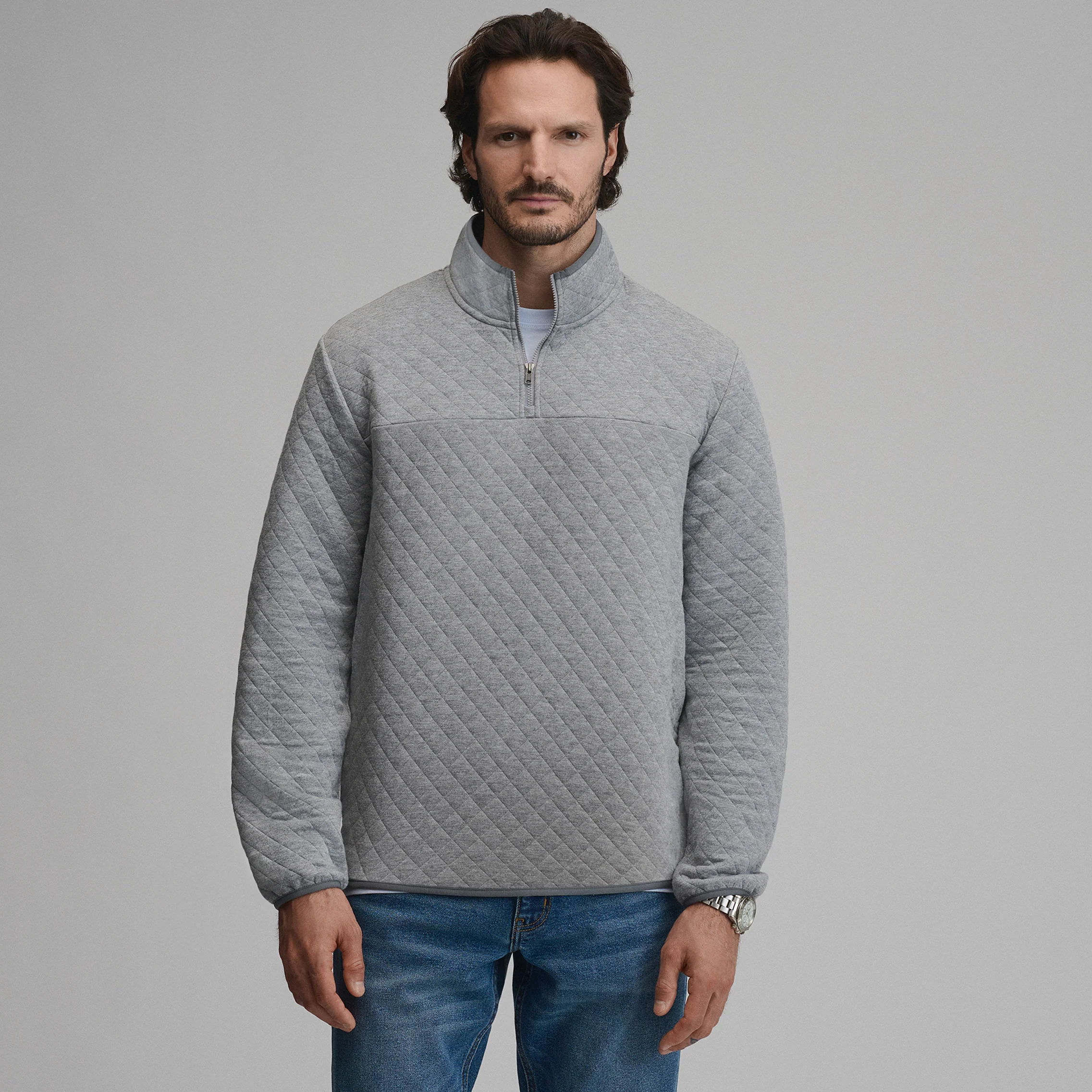 Men's Quilted Quarter-Zip Pullover