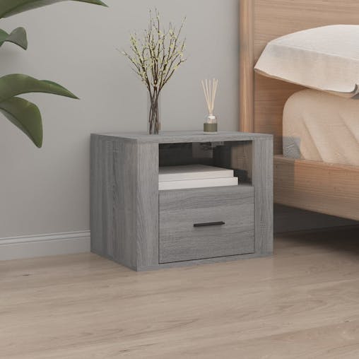NNEVL Wall-mounted Bedside Cabinets 2 pcs Grey Sonoma 50x36x40 cm