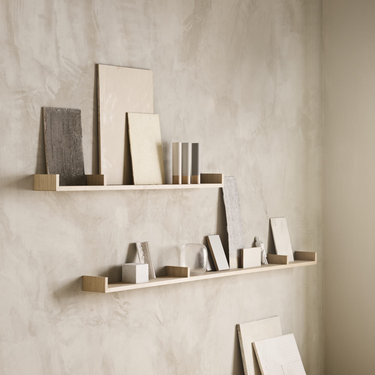 Bolia Display Wandplank B 120 cm - Asymmetrisch Links - Eiken