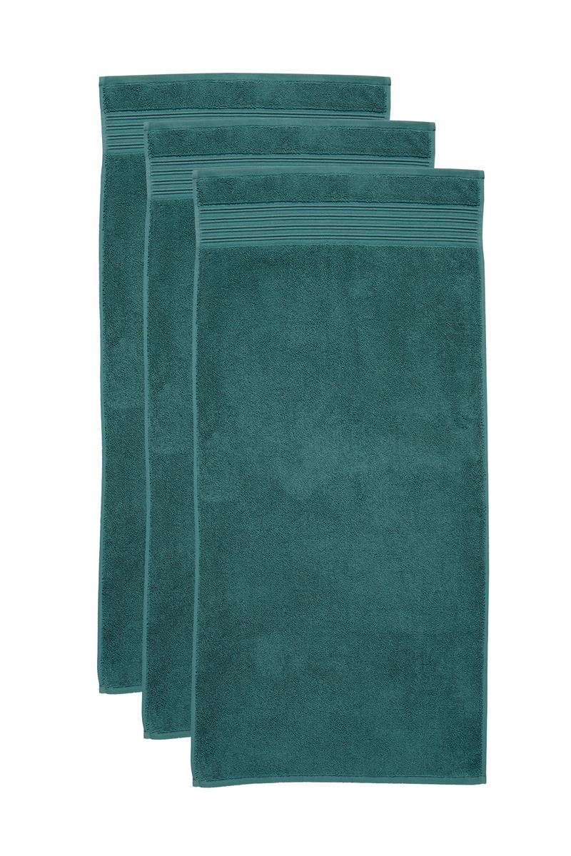 Beddinghouse Care Cotton - Handdoek - 50x100 cm - Set van 3 - Donker groen