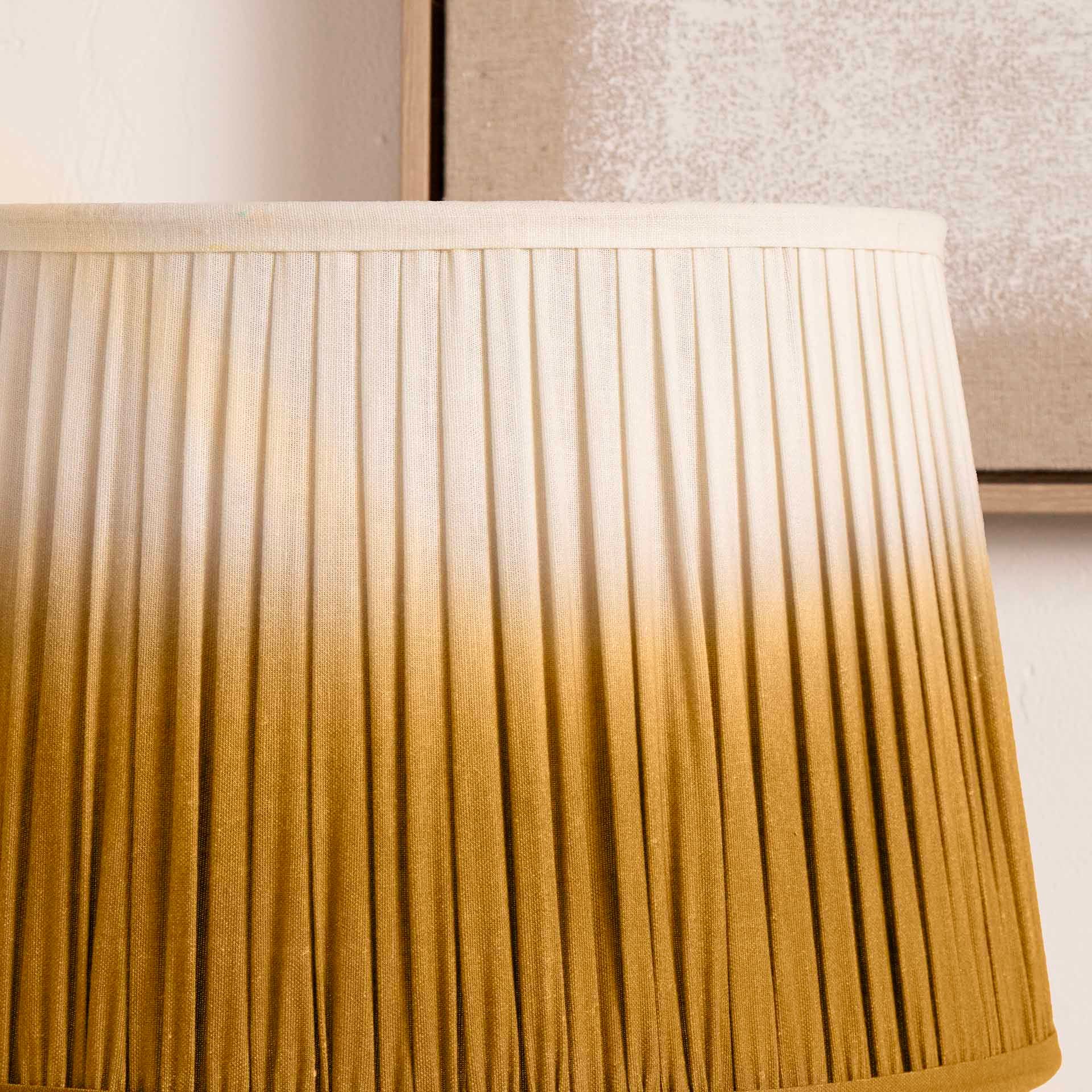 Ruma Mustard Yellow Ombre Pleated Tapered Lamp Shade for Table Lamps