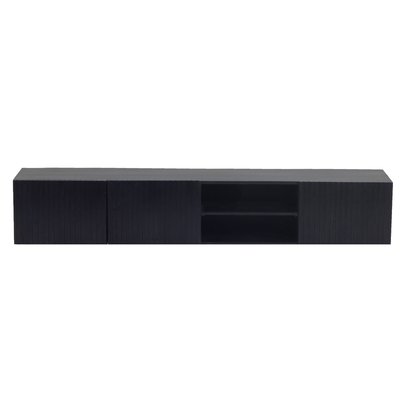 Giga Meubel Zwevend Tv-Meubel Roman - Zwart Mangohout - 200x40x35cm