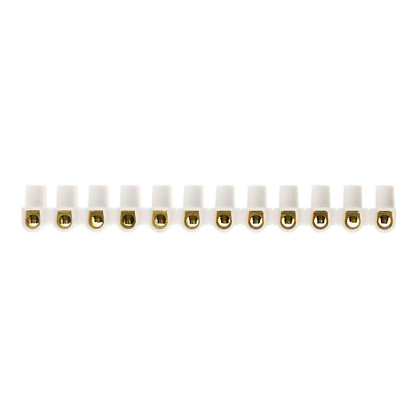 Barrette 12 plots section 6mm² - Blanc - Zenitech
