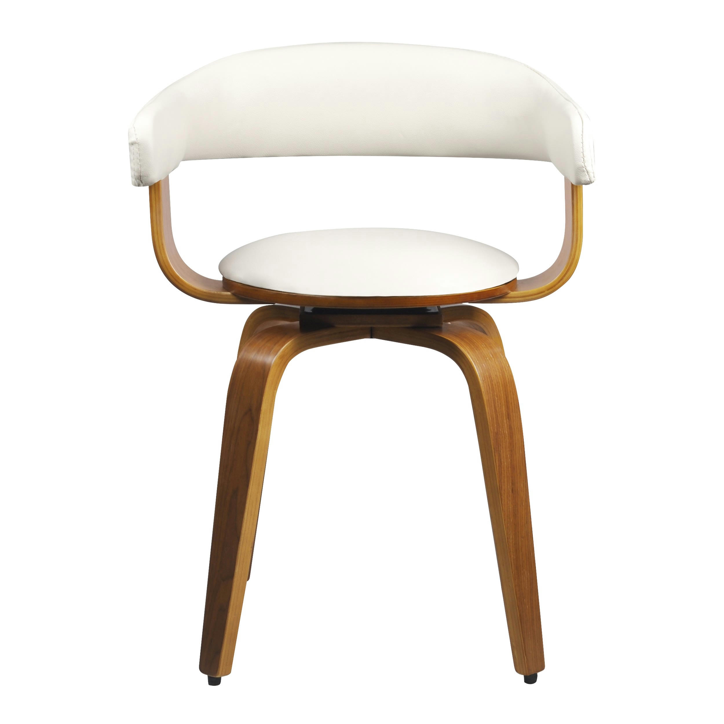 HAROLD - Chaise avec accoudoirs en cuir synthétique blanc