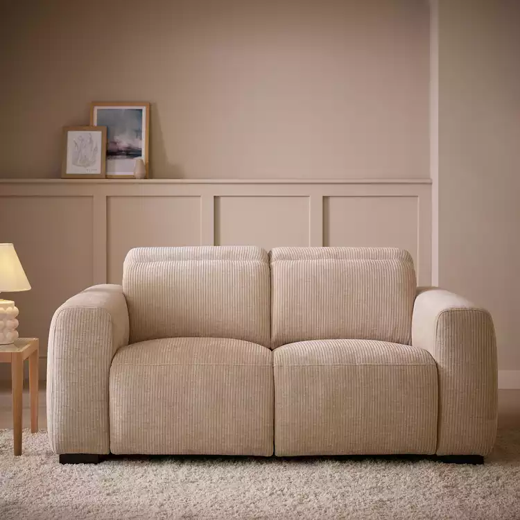 Habitat Reggie Fabric 3 Seater Recliner Sofa - Beige