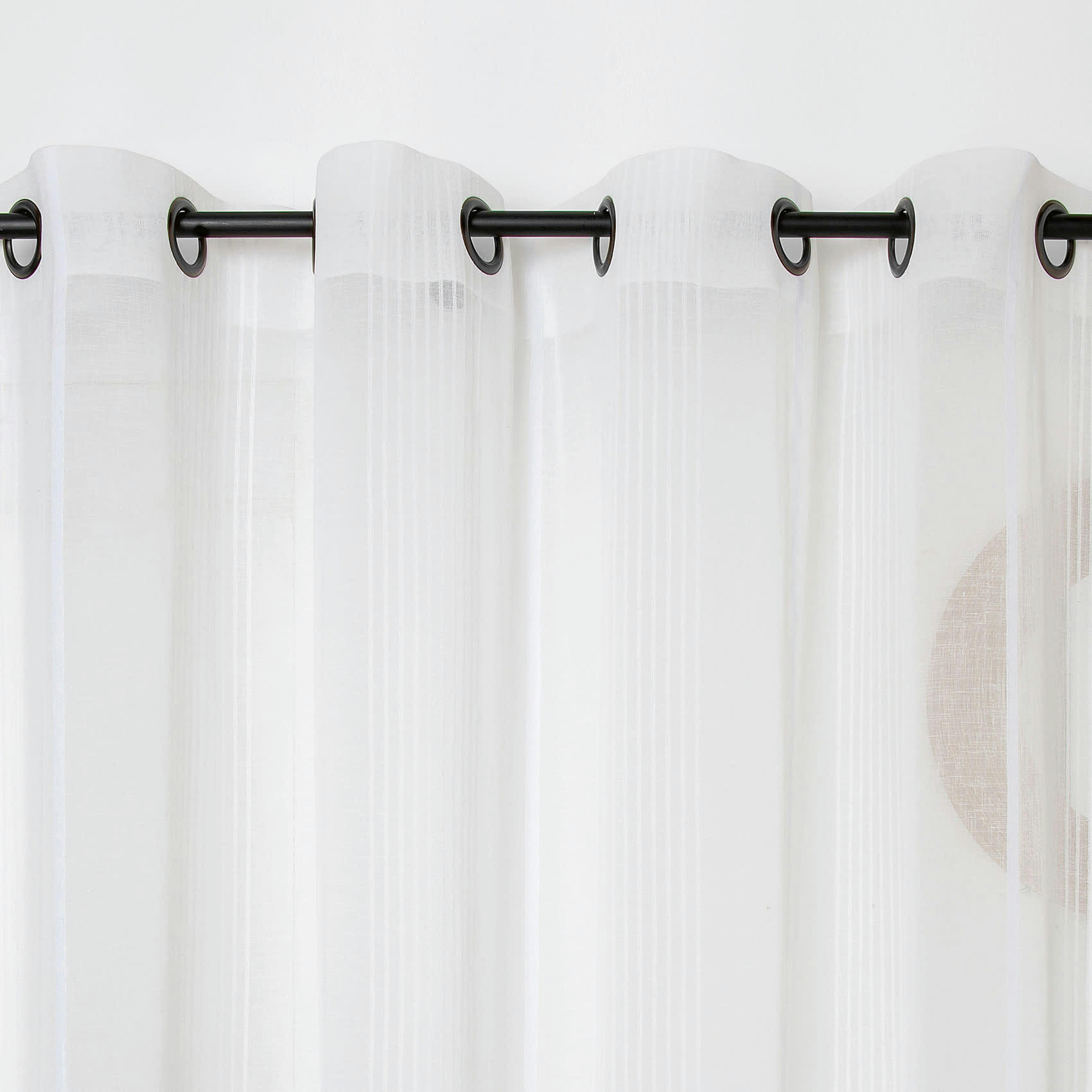 - Voilage à rayures antibes polyester blanc 155x280 cm