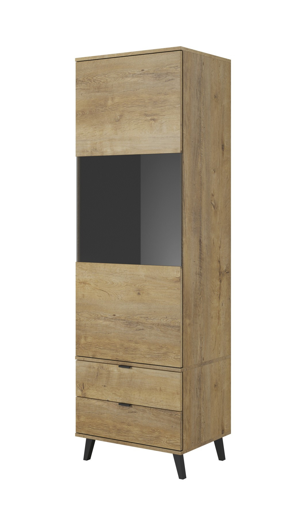 Witryna NEST W-2 dąb lefkas/czarny