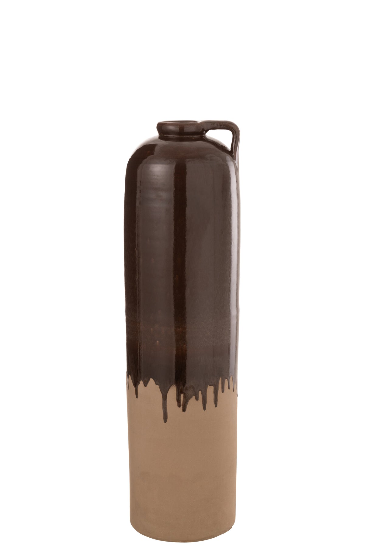 J-Line vaas Handvat - keramiek - beige/bruin - medium - 68 cm hoog