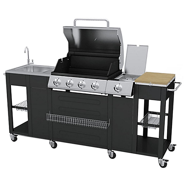 Cuisine d'extérieur avec barbecue (59x204x112 - Multicolore)