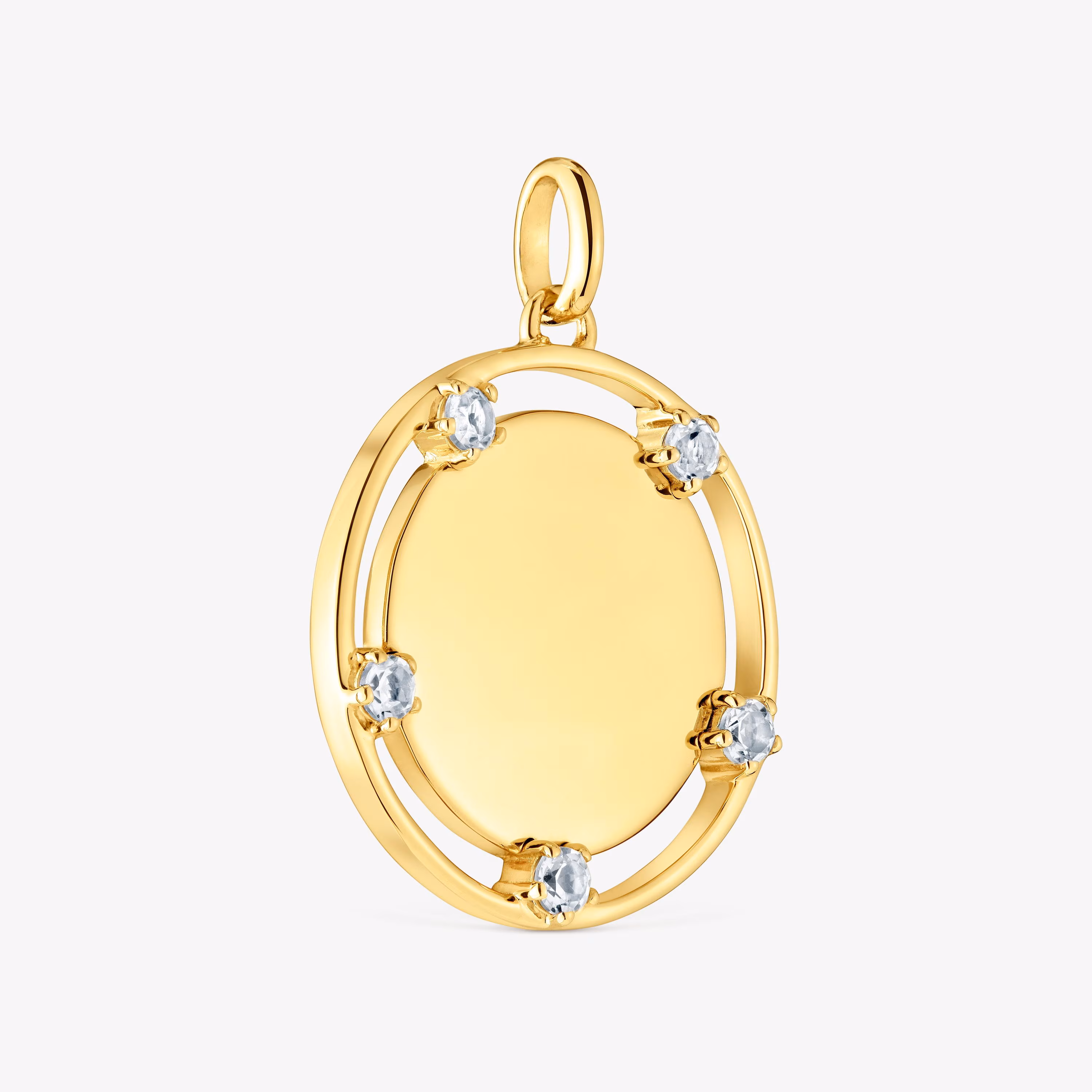Colgante medalla con baño de oro 18 kt sobre plata y topacios TOUS Basics
