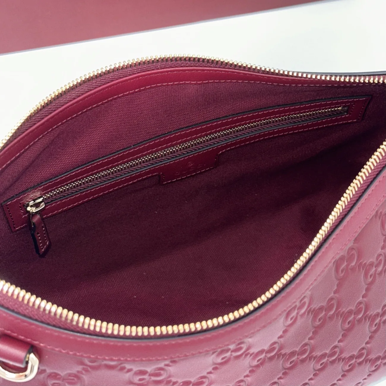Gucci GG Emblem Medium Shoulder Bag in Leather