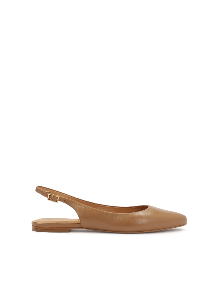 Light brown fawn slingback pumps