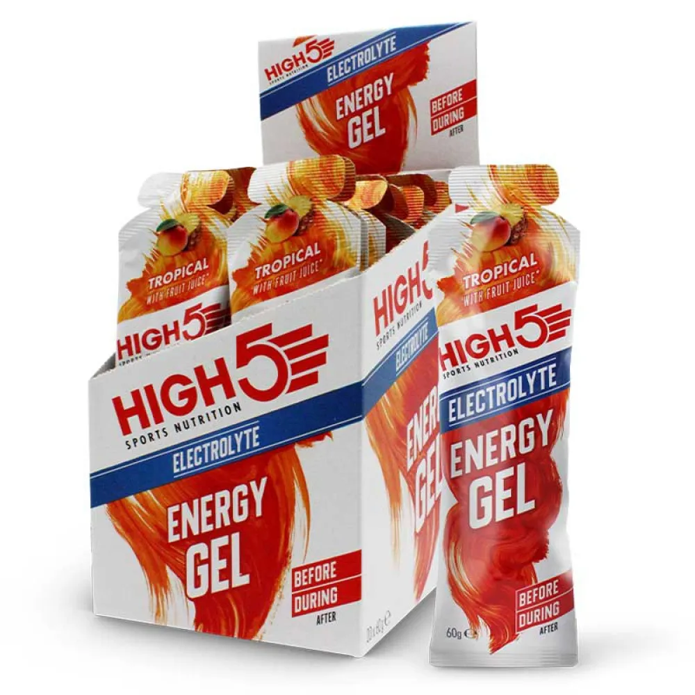High5 Electrolyte energy gels box tropical 60g 20 units