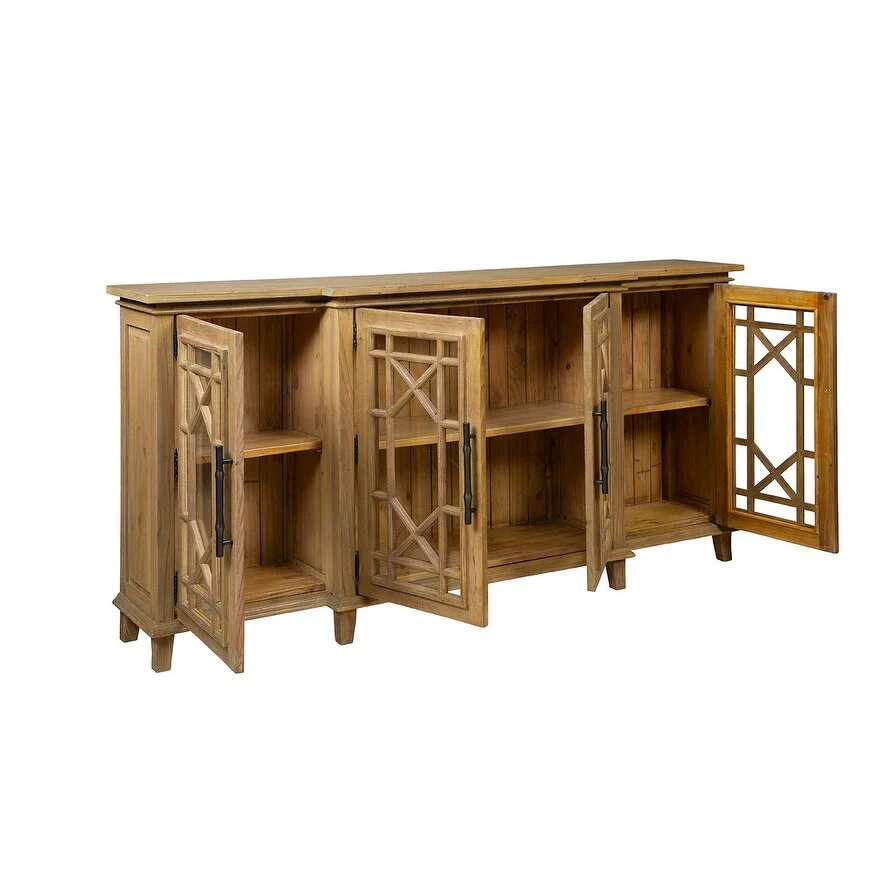 Furniture Classics Wood Charleston Buffet with Glass Doors