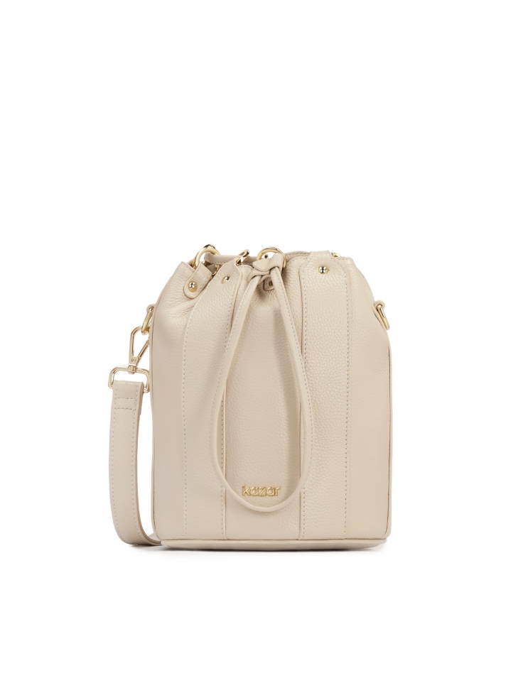 Leather bag handbag in light color