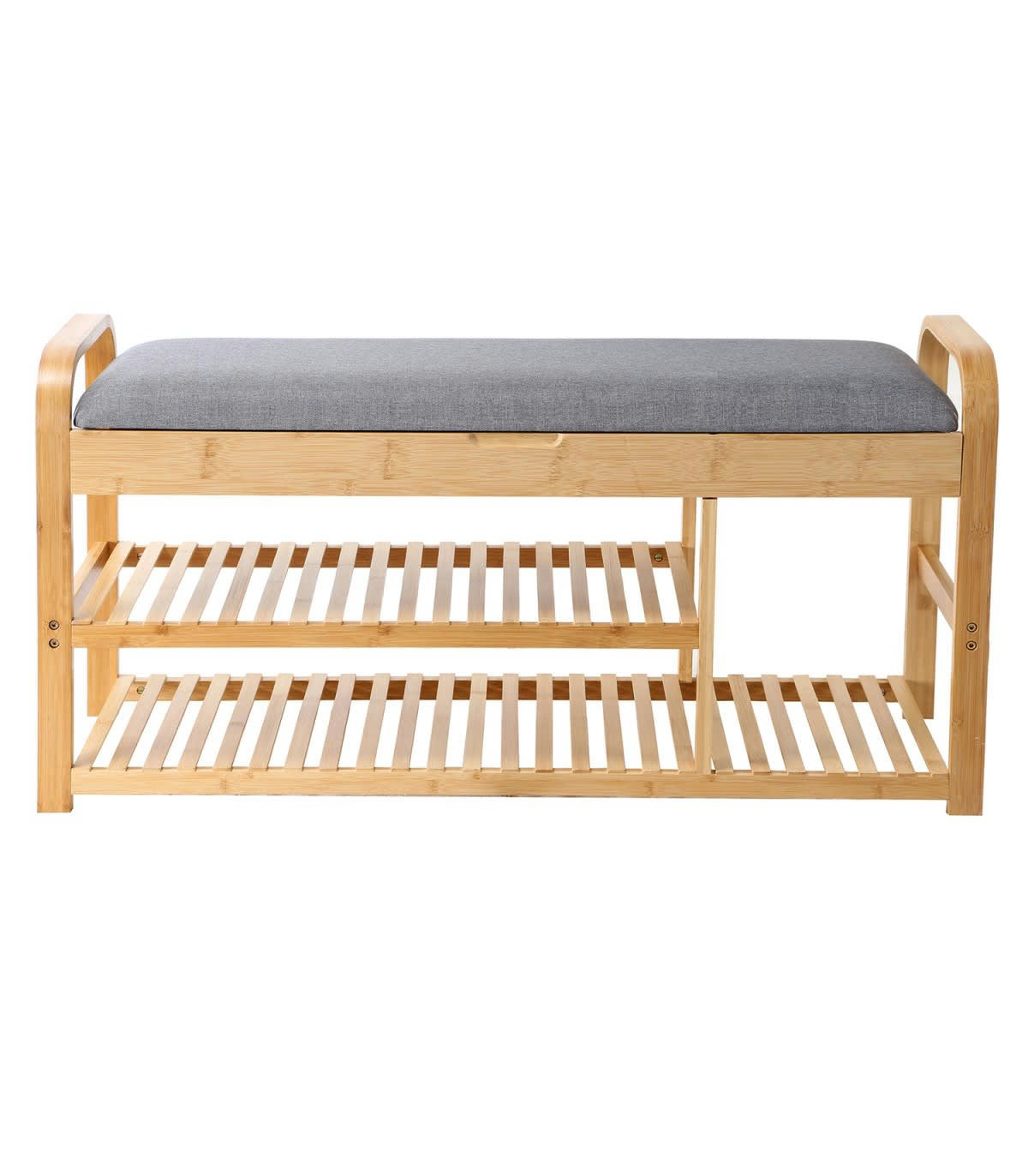 - Banc à Chaussures avec 2 Étagères L100 cm - Beige et gris