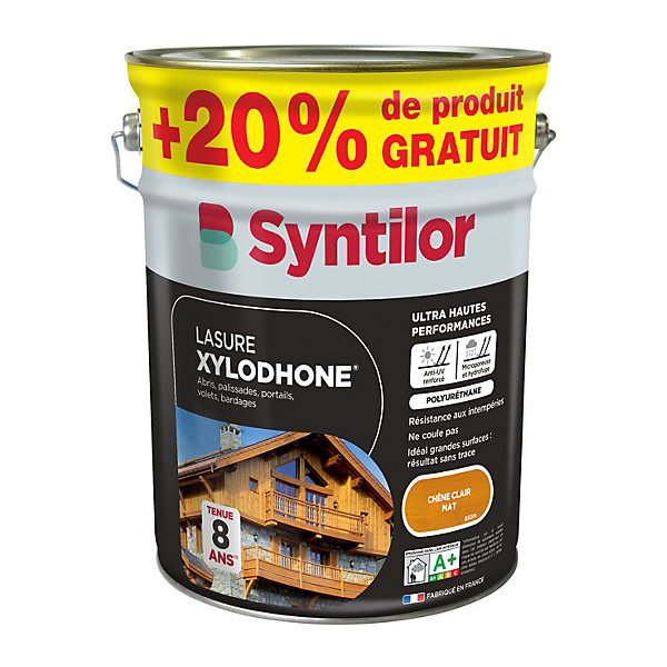Lasure Xylodhone Syntilor chêne clair mat 5L 20% gratuit