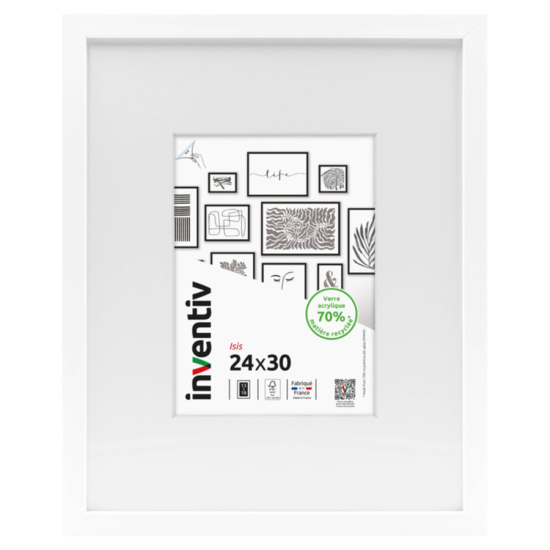 Cadre Isis blanc 24 x 30 cm INVENTIV