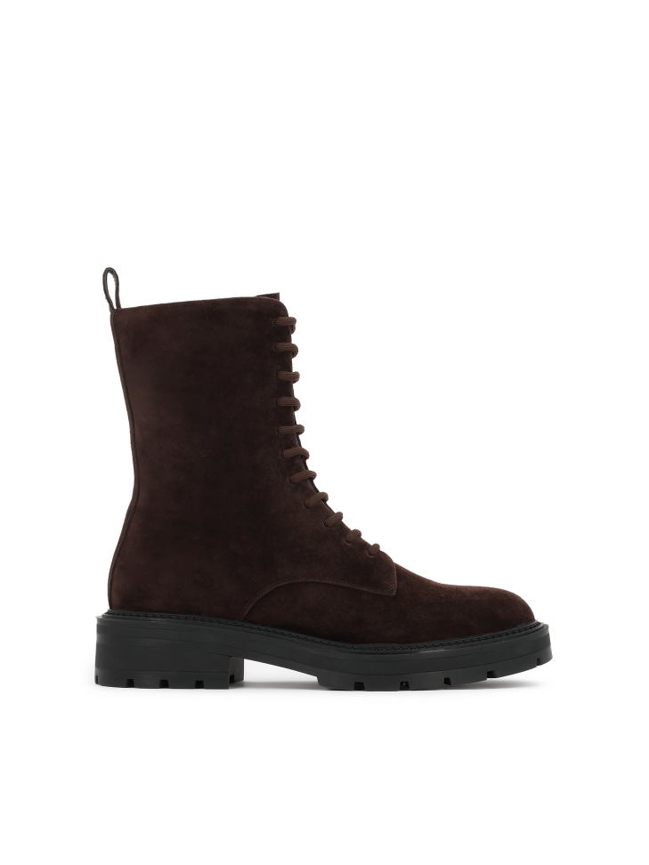 Suede boots with high upper