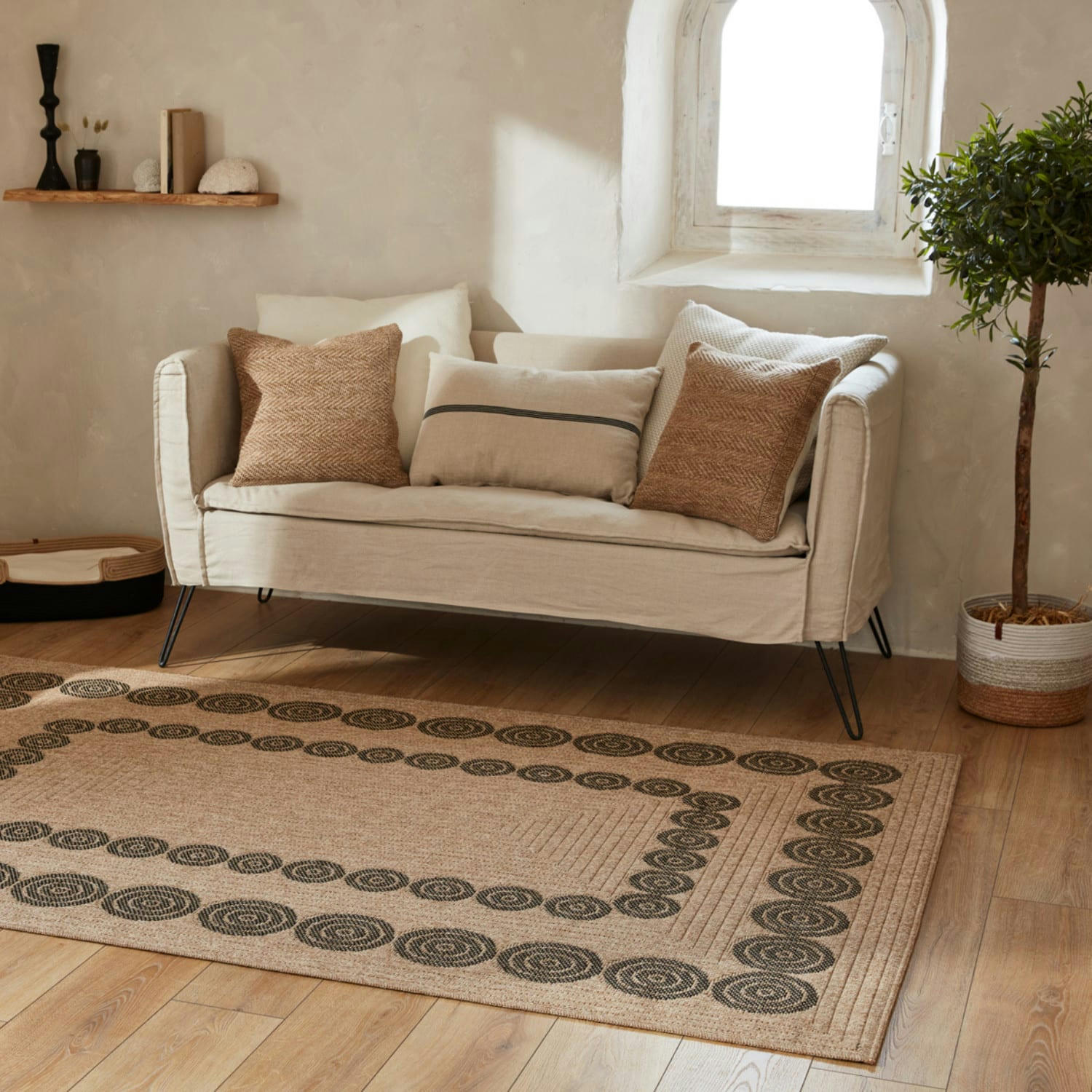HOYA - Tapis intérieur et extérieur naturel 160x230cm
