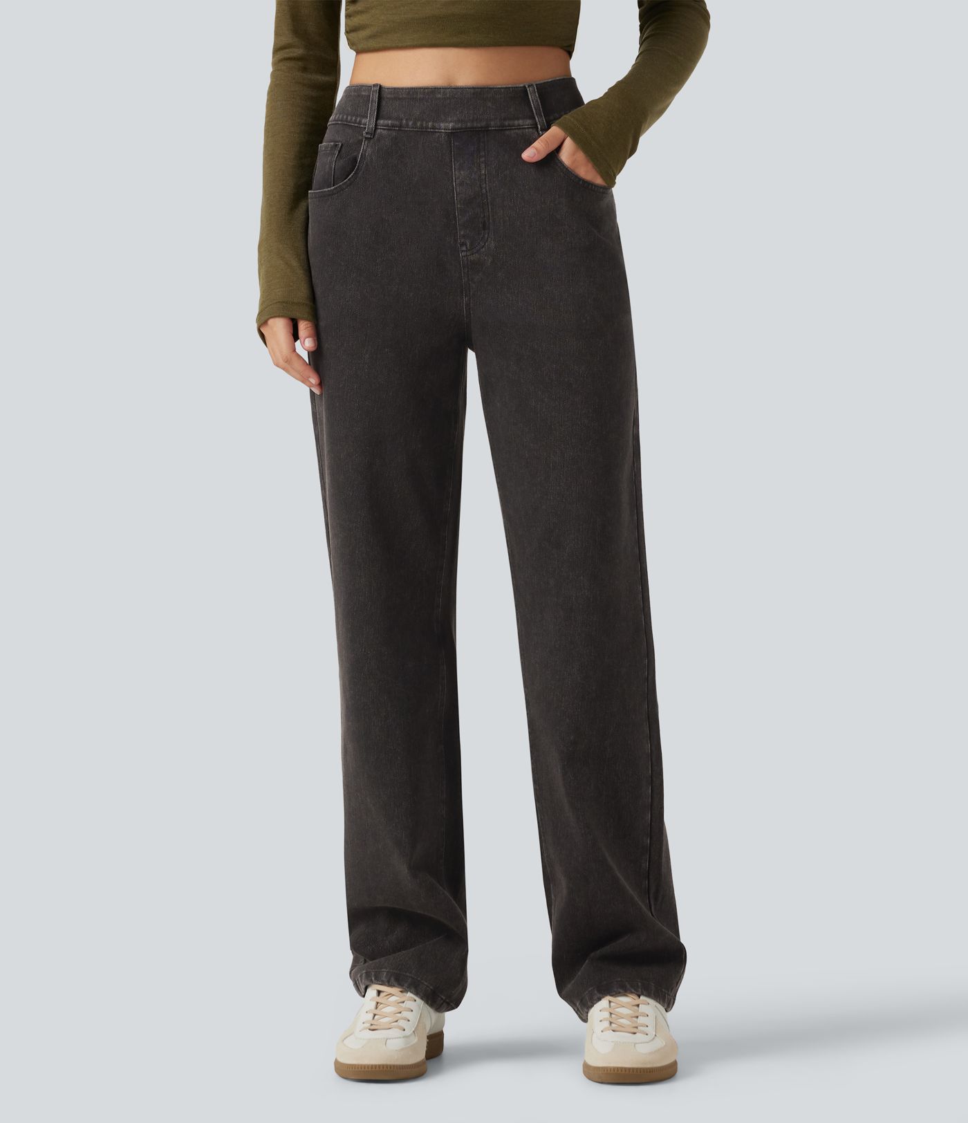 Jean droit Halara Flex™ taille haute avec poches