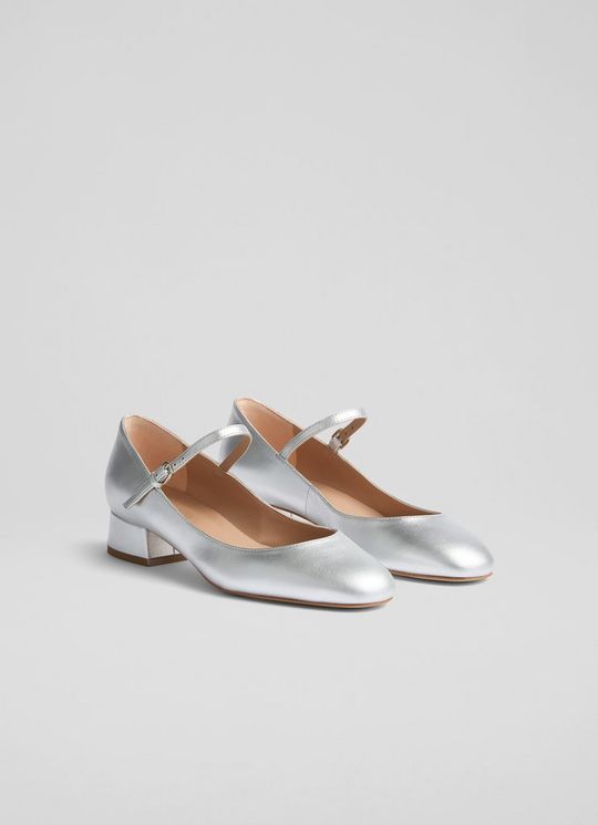 Beatrix Metallic Leather Low Block Mary Jane